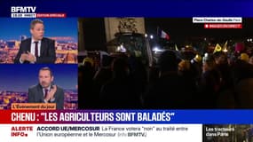Yaël Braun-Pivet chahutée par les agriculteurs: "Elle n'a pas à se faire maltraiter", estime Sébastien Chenu (RN)