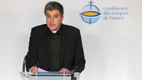 Le président de la Conférence des év^ques de France, Éric de Moulins-Beaufort, le lundi 7 novembre à Lourdes.