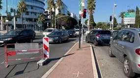 Les travaux sur la Promenade des Anglais créent des embouteillages.