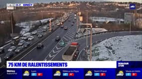 75 km de bouchons ce lundi matin dans l'agglomération lyonnaise