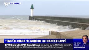 La mer toujours très agitée à Calais, le littoral reste en alerte orange vagues-submersion