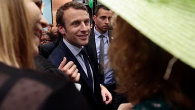 Emmanuel Macron en 2017, alors en campagne, au Salon de l'Agriculture.