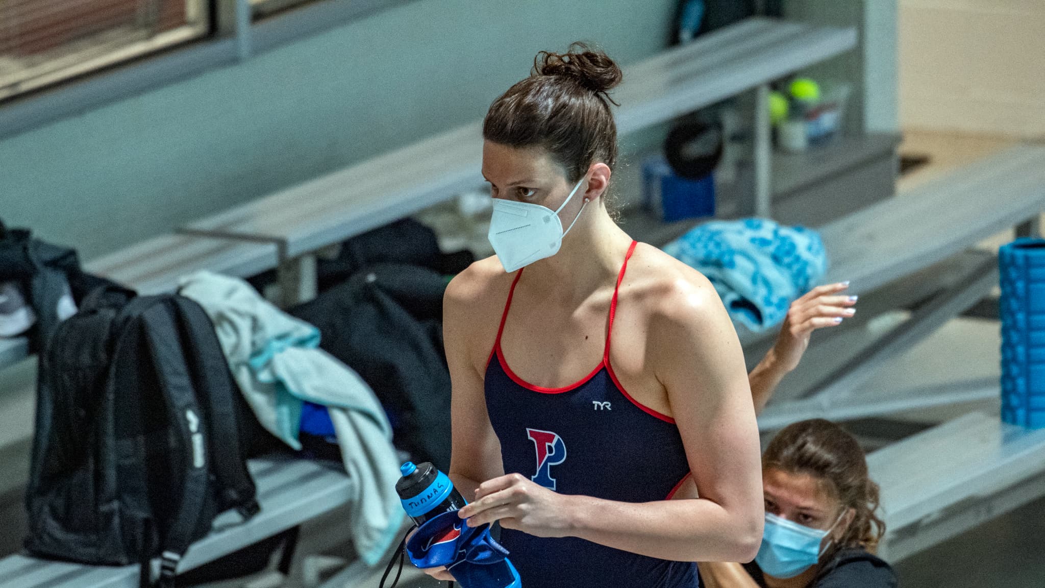 Lia Thomas lors d'une compétition de NCAA le 22 janvier 2022