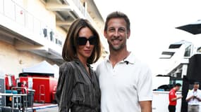 Jenson Button avec sa femme Brittny lors du Grand Prix des Etats-Unis, le 20 octobre 2024 à Austin