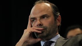 Edouard Philippe, alors maire Les Républicains du Havre, le 26 mai 2015 dans sa municipalité. 