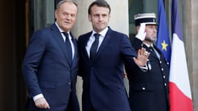 Emmanuel Macron reçoit Donald Tusk à l'Elysée le 17 février 2025