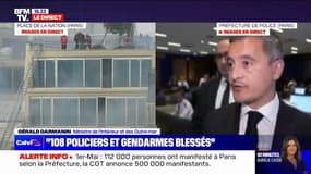 Manifestations du 1er-Mai: Gérald Darmanin déplore "des événements graves" où 108 policiers ont été blessés