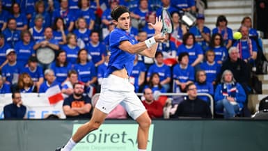 Pierre-Hugues Herbert lors d'un match de double France-Brésil en Coupe Davis, le 2 février 2025.