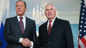 Sergueï Lavrov, ministre des Affaires étrangères, et Rex Tillerson, secrétaire d'Etat américain. 