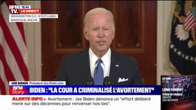 Droit à l'avortement révoqué aux États-Unis: Joe Biden dénonce "un effort délibéré mené depuis des décennies pour renverser" les lois américaines