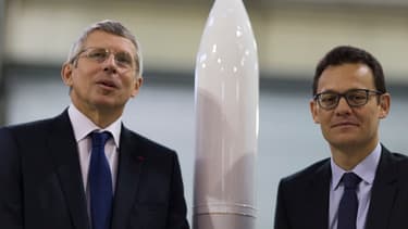 Alain Charmeau, le patron d'ASL, en compagnie de Stéphane Israel, le directeur général d'Arianespace.