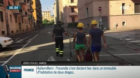 Gênes: dans la "zone rouge", près du pont, des habitants évacués viennent récupérer ce qu'ils peuvent