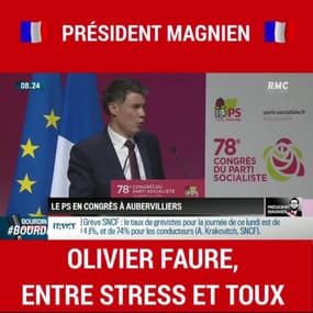 Congrès du PS: Le discours d'Olivier Faure, entre stress et toux 