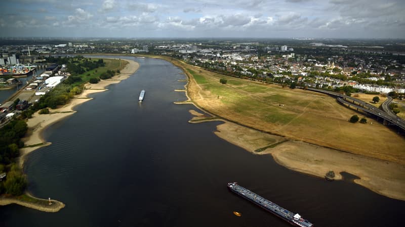 Le chargement des bateaux a fondu de 1.500 à 400 tonnes sur le Rhin en août: en Europe, le fret fluvial subit les conséquences de la sécheresse (et cela coûte cher)