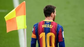 Lionel Messi lors d'un match avec le FC Barcelone contre Cadix, le 21 février 2021 au Camp Nou