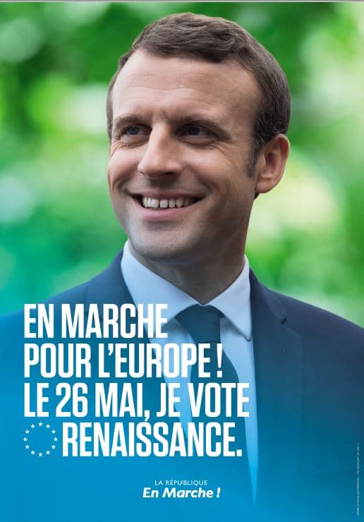 Européennes: Emmanuel Macron pose sur une nouvelle campagne d'affichage
