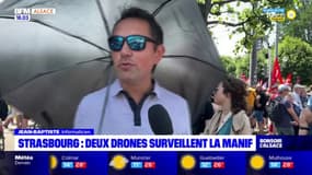 Strasbourg: des manifestants s'abritent pour ne pas être repérés des drones