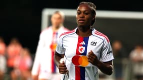 La nouvelle buteuse lyonnaise Marie-Antoinette Katoto face à London City le 21 août 2025