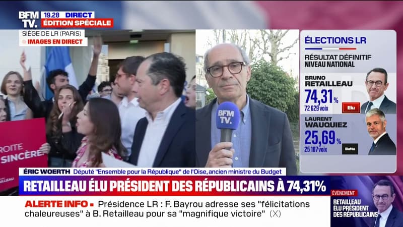 Présidence LR: pour Éric Woerth (Ensemble), 