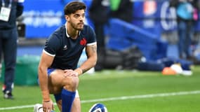 L'ouvreur du XV de France Romain Ntamack, avant le match du Tournoi des Six nations contre l'Irlande, le 12 février 2022 au Stade de France