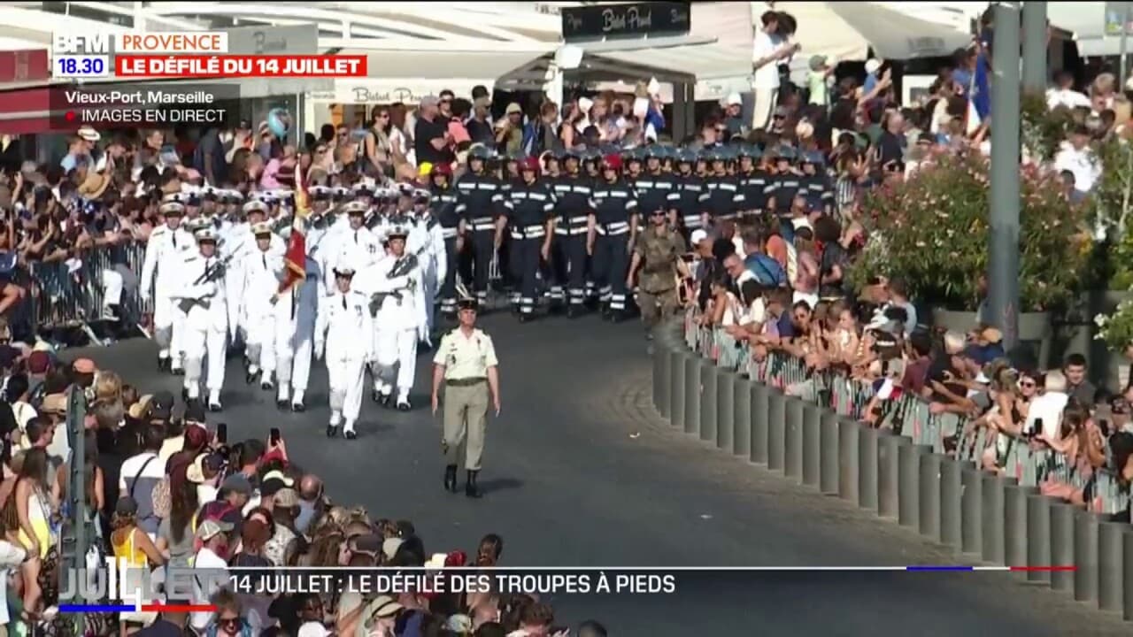 14Juillet à Marseille revivez le défilé des troupes à pieds dans son