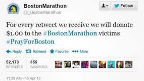 Ce faux compte, qui affirmait reverser des dons aux victimes, a été suspendu par Twitter.