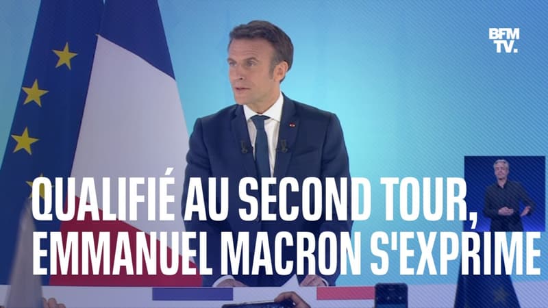 La prise de parole d'Emmanuel Macron après sa qualification au second tour de la présidentielle