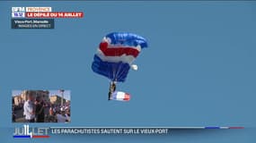 14-Juillet à Marseille: quatre parachutistes sautent sur le Vieux-Port