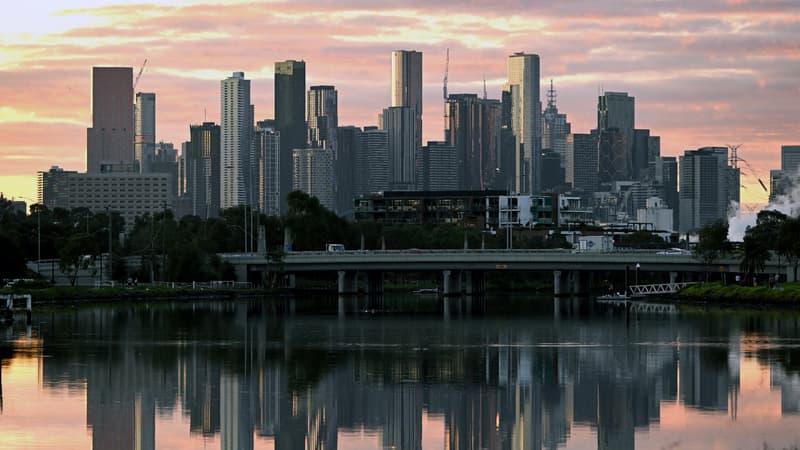 Une vue du quartier d'affaires de Melbourne, le Central Business District (CBD), en Australie, le 18 avril 2023.