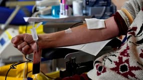 Une personne donne son sang, le 21 janvier 2021 à Toulouse (Photo d'illustration)