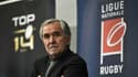 Le président de la Ligue nationale de rugby (LNR) René Bouscatel, fraîchement élu, le 23 mars 2021 à Paris 