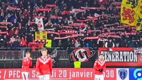 Les supporters de Valenciennes en janvier 2024.