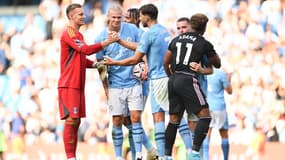 Bernd Leno lors de Manchester City-Fulham, en septembre 2023