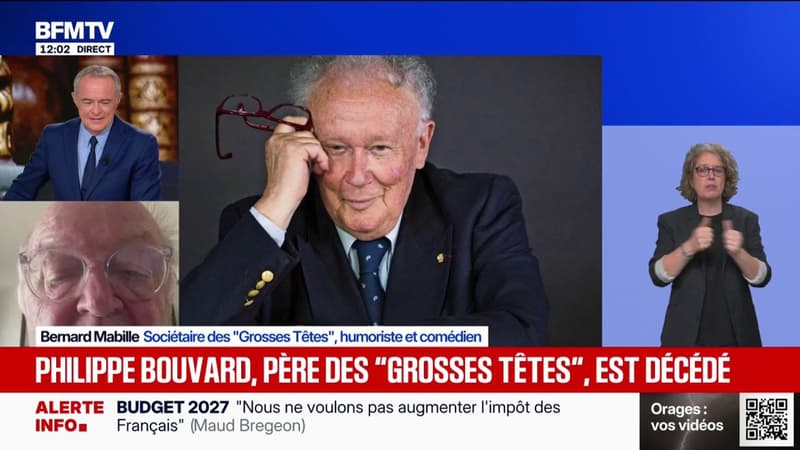 "C'était un modèle": Bernard Mabille, sociétaire des "Grosses Têtes", évoque sa relation avec Philippe Bouvard