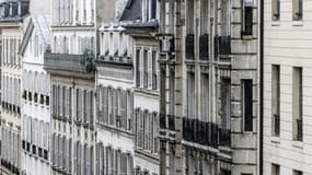 Des façades d'immeubles, le 27 avril 2023 à Paris