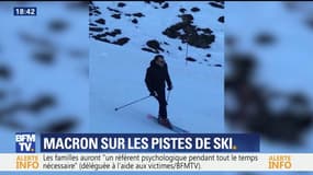 La Mongie: Emmanuel Macron sur les pistes de ski