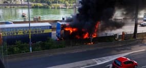 Camion en feu à Lyon - Témoins BFMTV