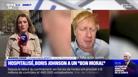 Virus: hospitalisé, Boris Johnson dit avoir un "bon moral"