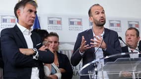 Olivier Faure, Christine Pirès-Beaune, Manuel Bompard et Mathilde Panot à l'Assemblée nationale le 21 septembre 2022