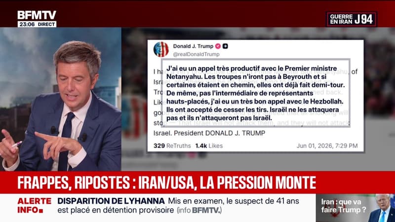 Liban: Donald Trump annonce "qu'aucune troupe ne se rendra à Beyrouth" et que le Hezbollah "a accepté que les combats cessent"