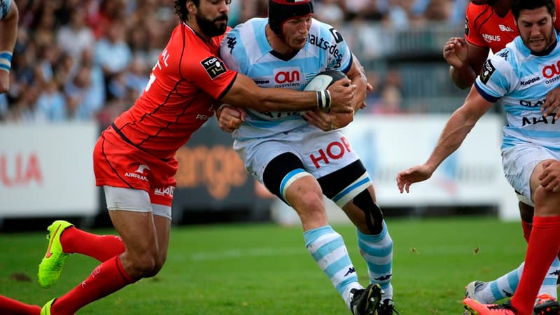 Yoann Huget (Toulouse) et Wenceslas Lauret (Racing-Métro)