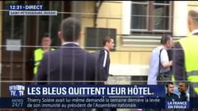 Les Bleus quittent leur hôtel pour rejoindre leur camp de base à Istra