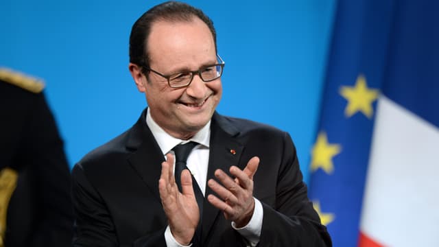 François Hollande à Tulle pour ses voeux aux territoires, le 17 janvier 2015.