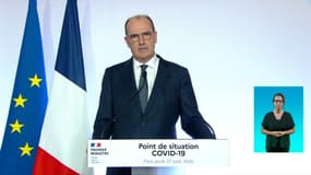 Le Premier ministre, Jean Castex, tient une conférence de presse consacrée à l'épidémie de Covid-19, le 27 août 2020.