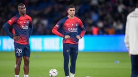 Hakimi à l'entraînement avec Paris en 2023.