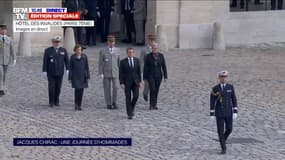 Hommage rendu à Jacques Chirac: Emmanuel Macron assiste à la cérémonie militaire aux Invalides