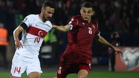 Eduard Spertsyan (à droite) avec l'Arménie contre la Turquie en mars 2023