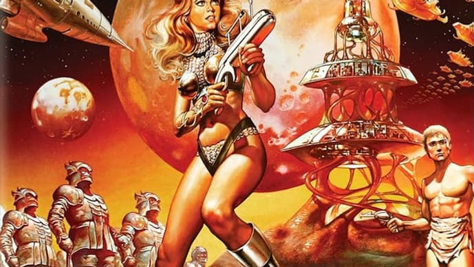 Jane Fonda incarnant Barbarella dans le film du même nom de Roger Vadim (1968)