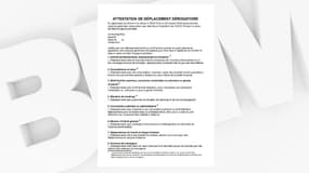 La nouvelle attestation de déplacement dérogatoire est disponible