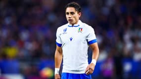 Le rugbyman italien Ange Capuozzo, à Lyon le 6 octobre 2023